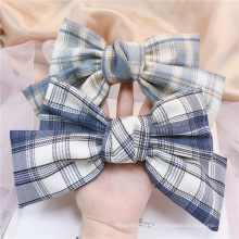 Big bow clip college grid hair clip Korean ins web celebrity JK girl super fairy hair clip